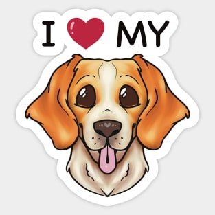 I Love My Beagle Sticker